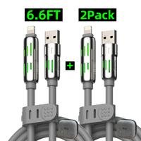 MFish 4-in-1 Multi USB Charging Cable with USB A,Type C, Lightning -MAX 240W Fast Charging & Data Sync for iPhone 16/15, iPad Pro, Samsung & Laptops