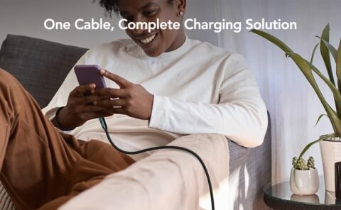 MFish 4-in-1 Multi USB Charging Cable with USB A,Type C, Lightning -MAX 240W Fast Charging & Data Sync for iPhone 16/15, iPad Pro, Samsung & Laptops