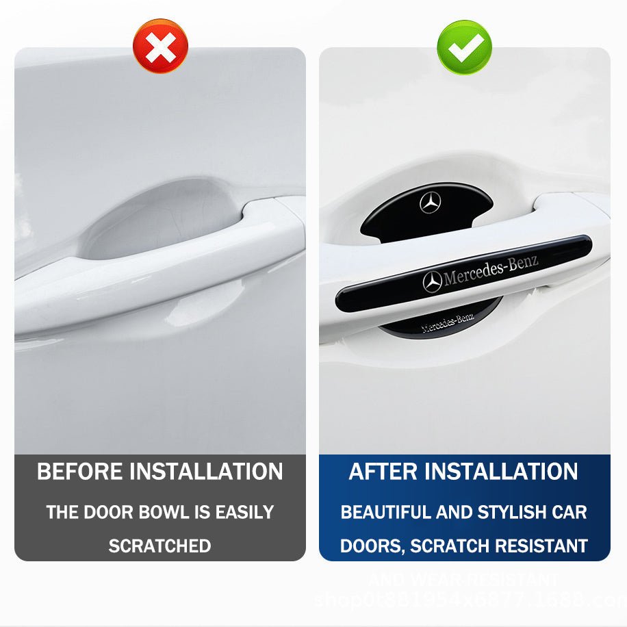 Car Door Bowl Protector Anti-collision Strip Anti-Scratch Sticker Decorative Products 8PCS