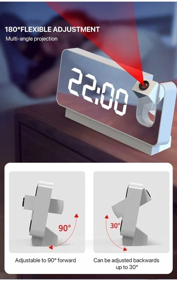 🔥BIG SALE – 91% OFF🔥🔥Mirror projection alarm clock